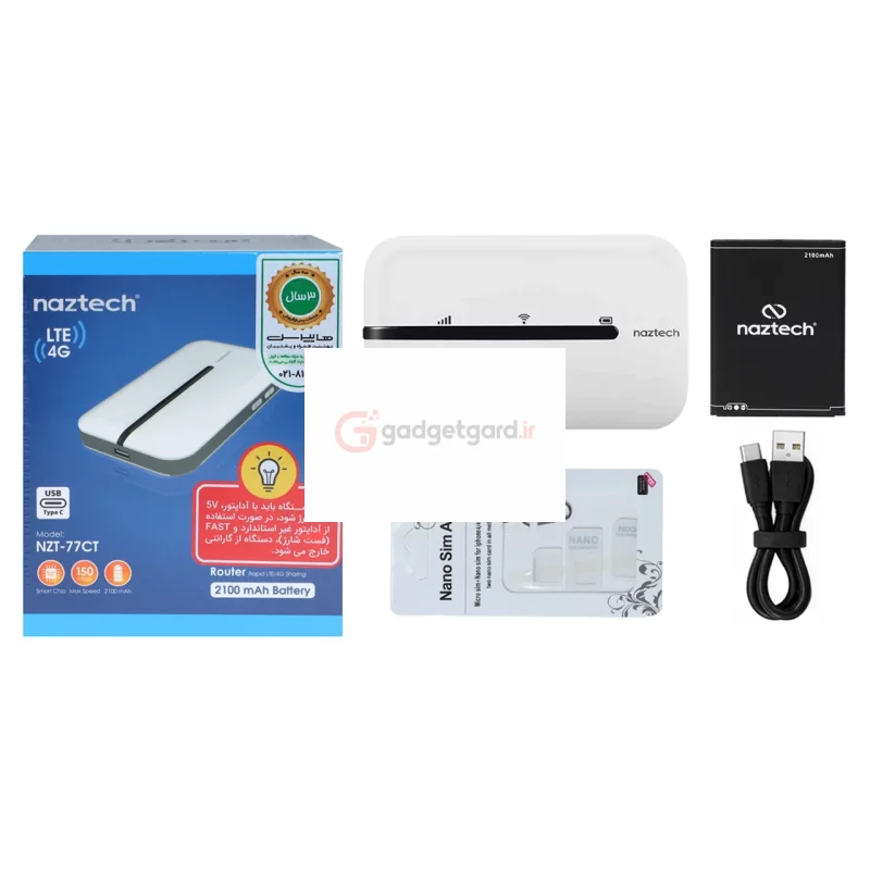 مودم همراه Naztech 4G-LTE مدل NZT-77CT - سفید (گارانتی 36 ماهه هایپرسل) - تصویر 11