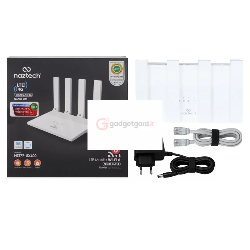 مودم روتر 4G LTE رومیزی Naztech مدل NZT77-UX400 - سفید (گارانتی 36 ماهه هایپرسل) - تصویر 7