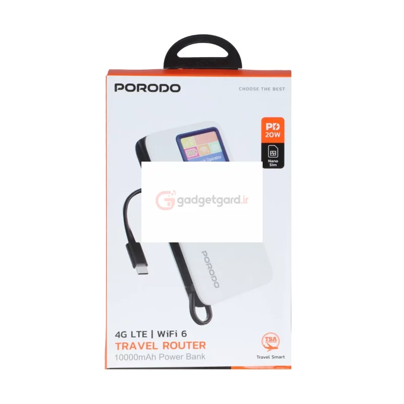 مودم همراه و پاوربانک PD و فست شارژ PORODO 4G/TD-LTE 10000mAh 20W مدل PDPBFCH087WH - سفید (گارانتی یکساله شرکتی) - تصویر 5